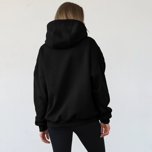Sweat and Milk Isabella Oversized Nursing Pregnancy Hoodie Black Noir XS Small - Picture 12 of 16